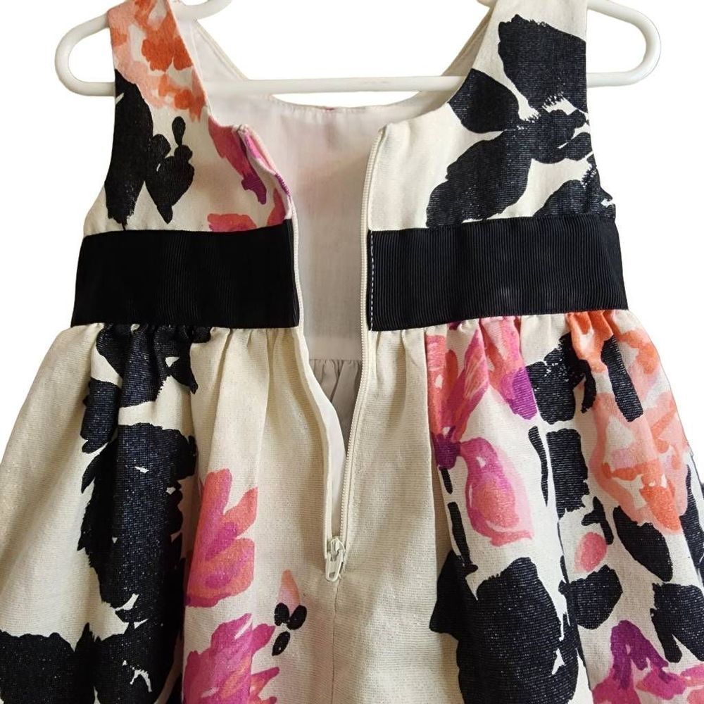 Lilly Pulitzer NWOT Girls Size 2 Formal Lined Cotton Metallic Floral Dress - Picture 12 of 13